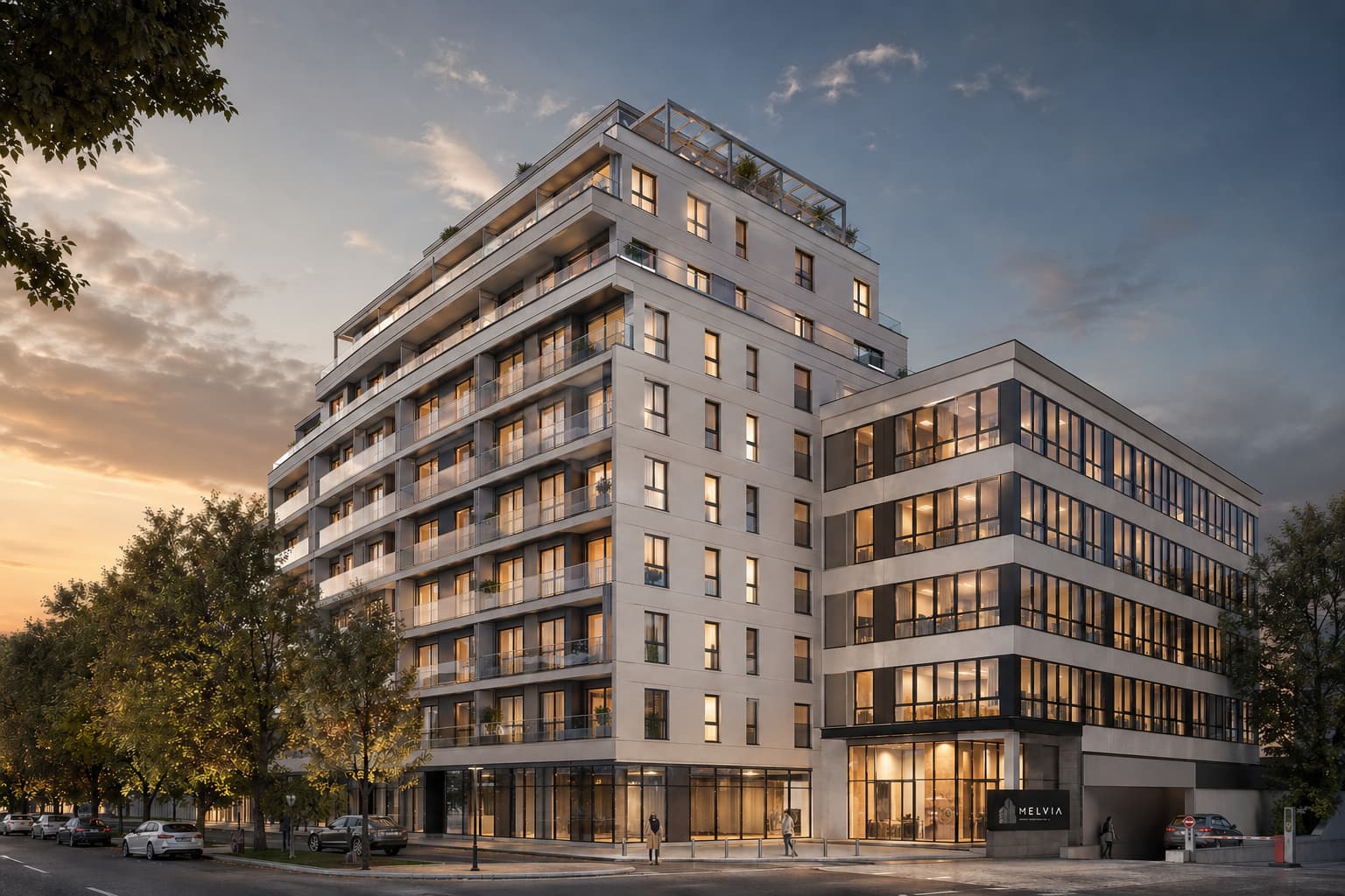 Melvia Residence — render of the building